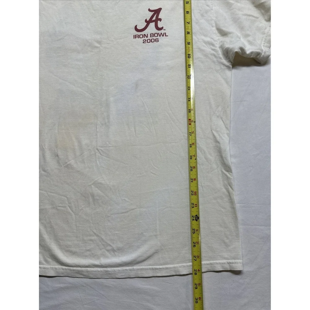 VTG 2006 Alabama Crimson Tide L T-Shirt Iron Bowl Score Big Al Mascot UA